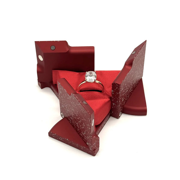Cube Promise Ring Box (Star Red)